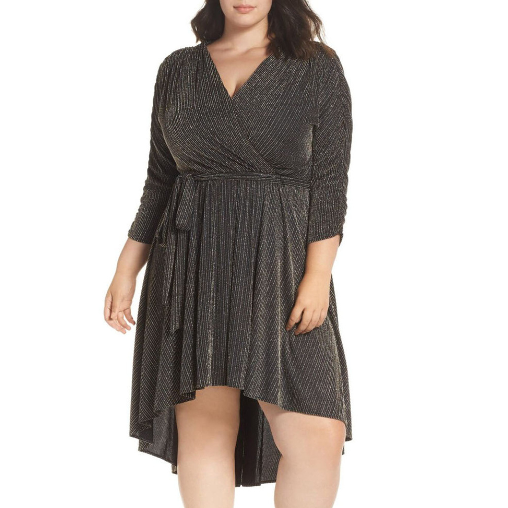 Chelsea28 Metallic Tie Waist Dress NWT